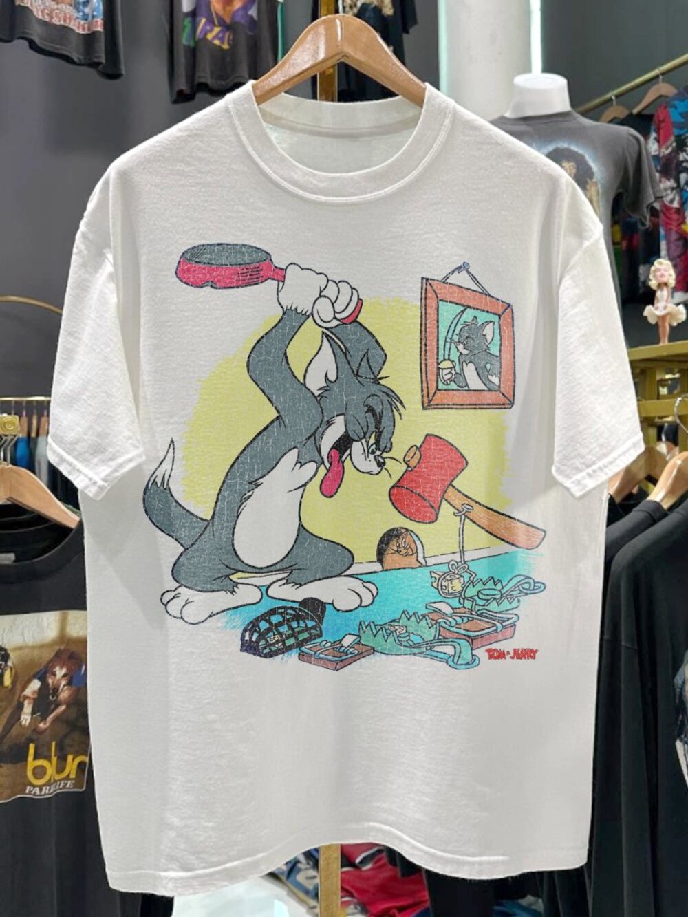 90s Tom Jerry Grail Ultra Rare White T-Shirt
